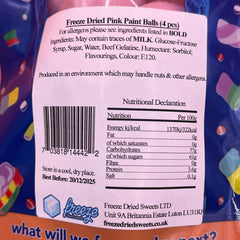 Pink Paint Balls  - Freeze Dried Sweets