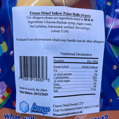 Yellow Paint Balls  - Freeze Dried Sweets