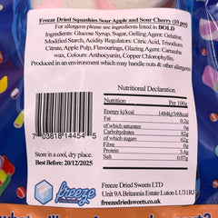 Squashies Sour Apple and Sour Cherry  - Freeze Dried Sweets