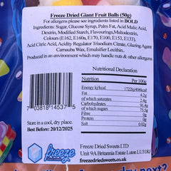 Giant Fruit Balls - Freeze Dried Sweets - Vegetarian , Vegan & Halal