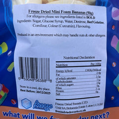 Mini Foam Bananas - Freeze Dried Sweets | Gluten-Free