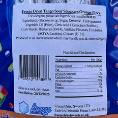 Tango Sour Shockers Orange Chew Bars - Freeze Dried Sweets