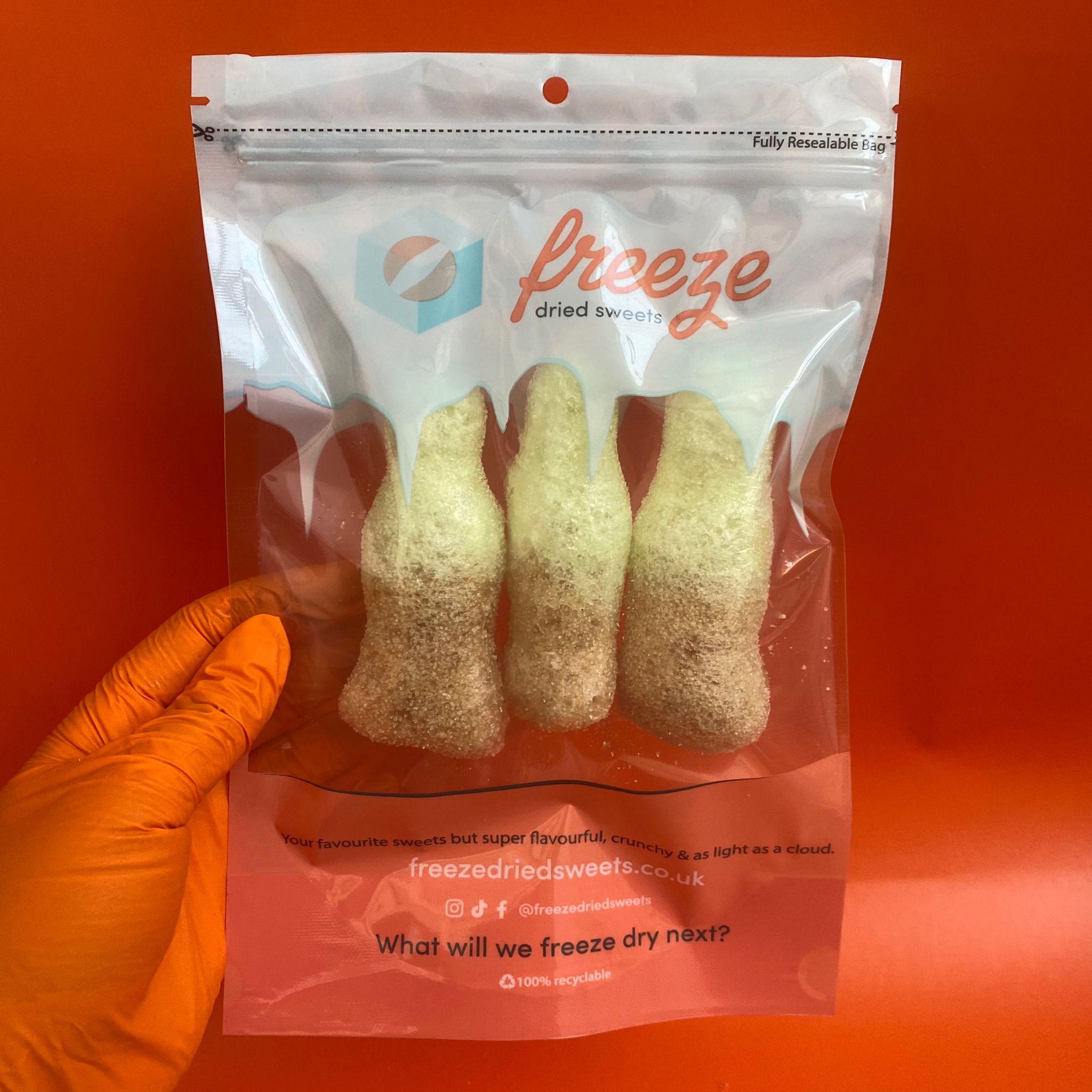 Fizzy Lime Cola Bottles - Freeze Dried Sweets