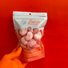 Fizzy Strawberry Hearts - Freeze Dried Sweets - Halal and Dairy Free