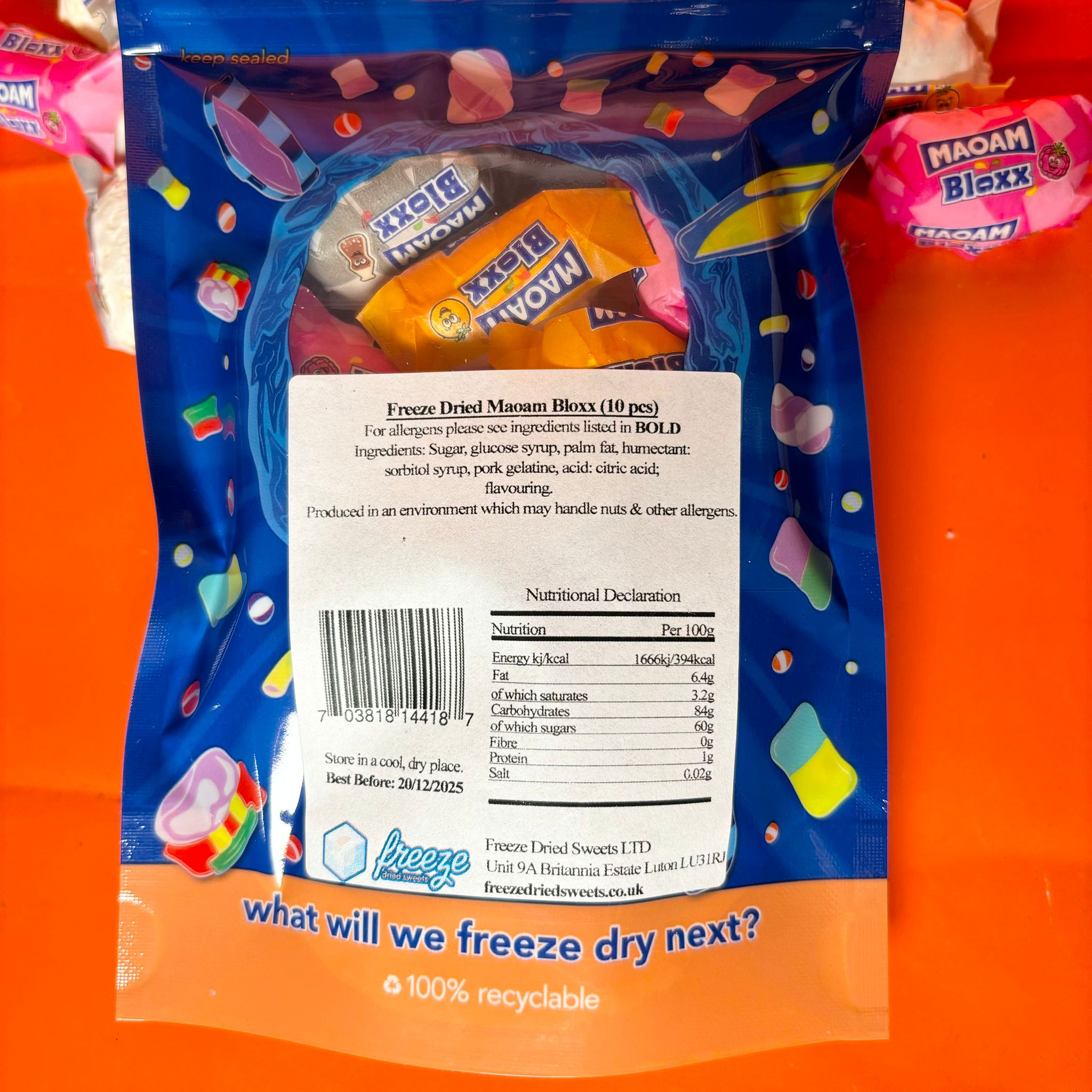 Maoam Bloxx - Freeze Dried Sweets - Gluten & Dairy Free