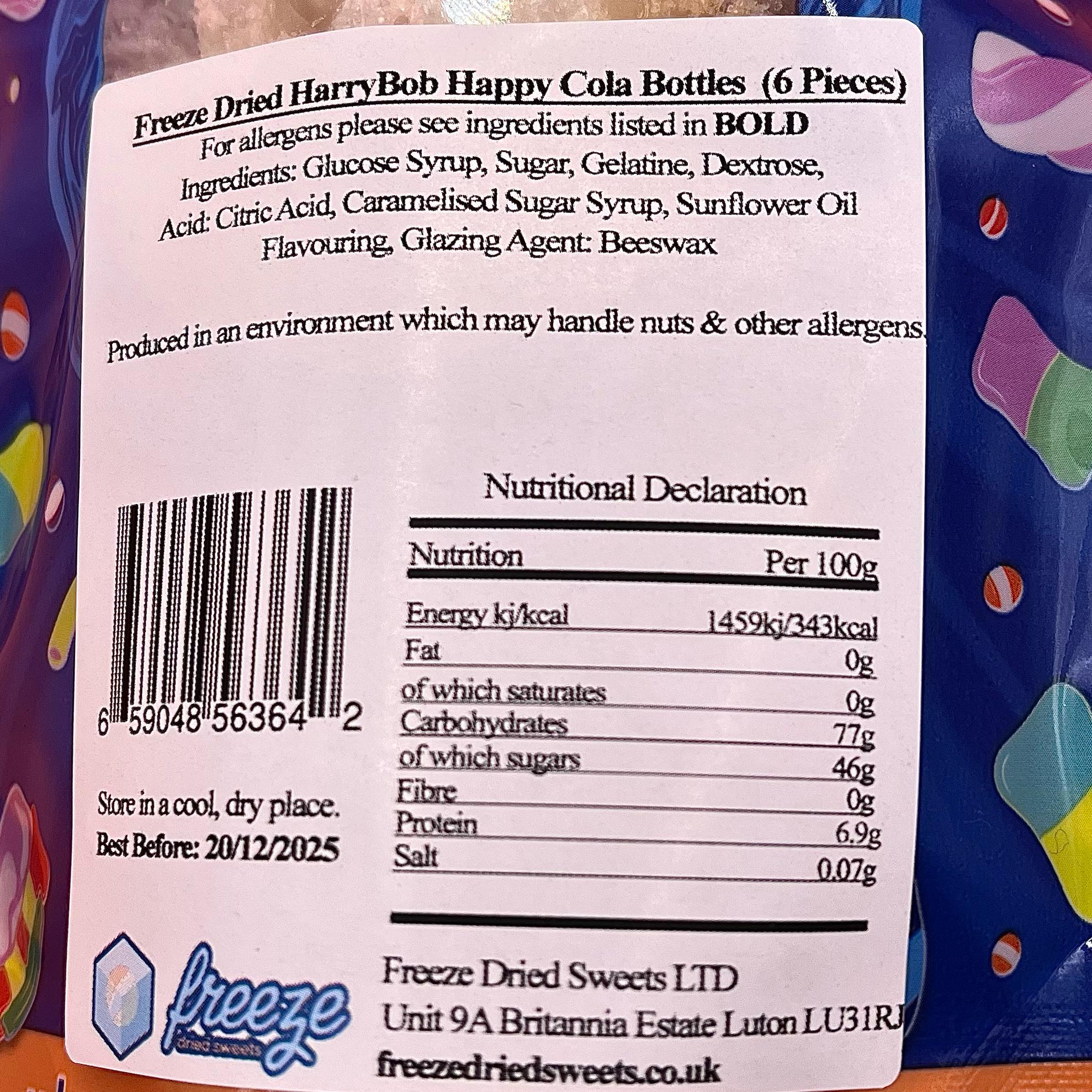 HarryBob Happy Cola Bottles  - Freeze Dried Sweets | Gluten-Free