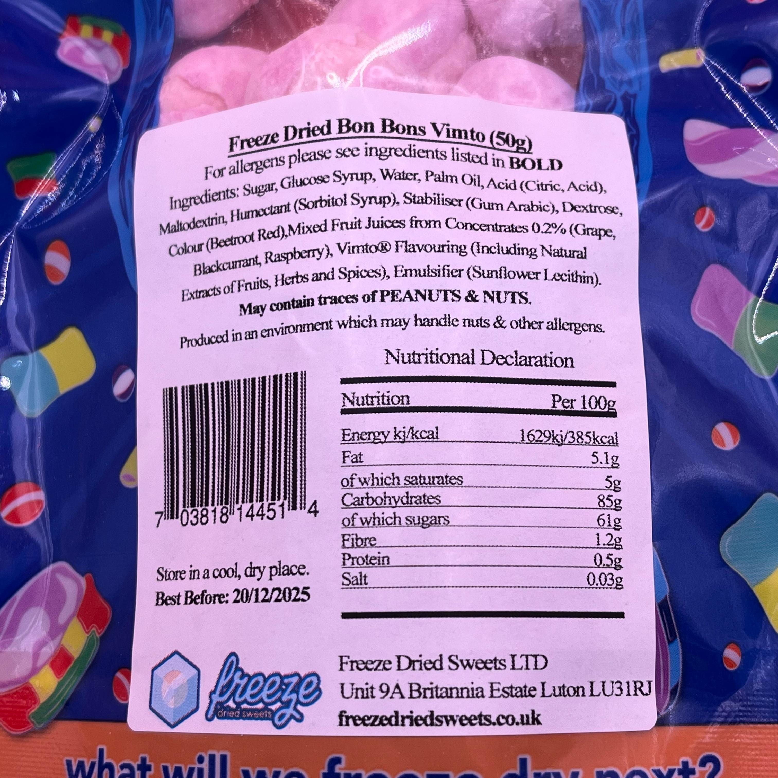 Bon Bons Vimto - Freeze Dried Sweets - Vegetarian & Halal