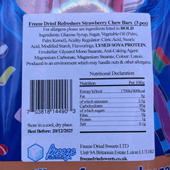 Refreshers Strawberry Chew Bar - Freeze Dried Sweets - Vegan, Vegetarian & Halal