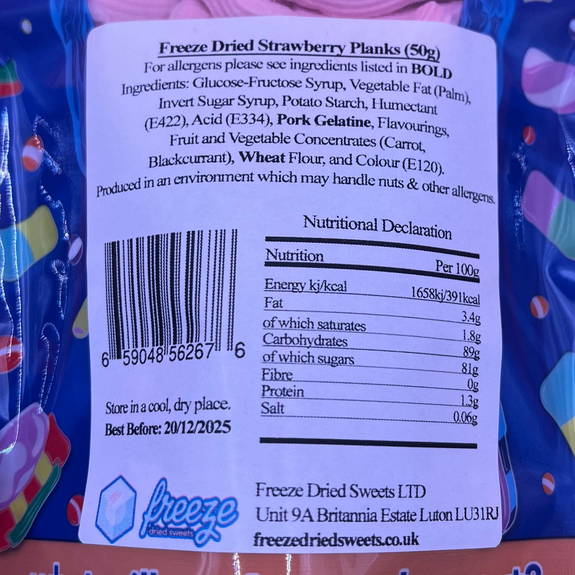 Strawberry Planks - Freeze Dried Sweets
