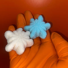 Fizzy White and Blue Snowflakes - Freeze Dried Sweets