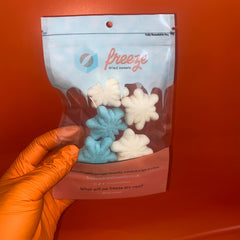 Fizzy White and Blue Snowflakes - Freeze Dried Sweets