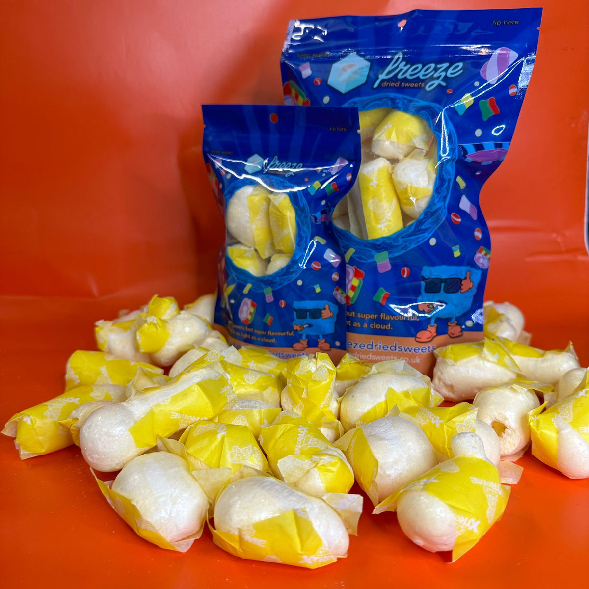 Chew Ems Lemon Chews - Freeze Dried Sweets - Vegetarian, Halal, Gluten & Dairy Free