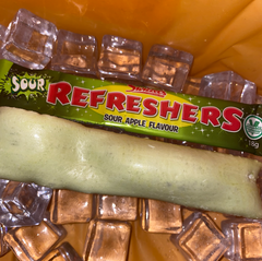 Refreshers Sour Apple Chew Bar - Freeze Dried Sweets - Vegan, Vegetarian & Halal