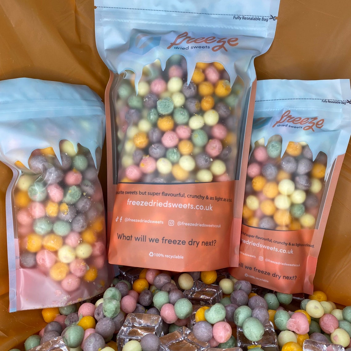 Fruit Balls Chewies (Shell-less)- Freeze Dried Sweets - Vegan, Vegetarian & Halal